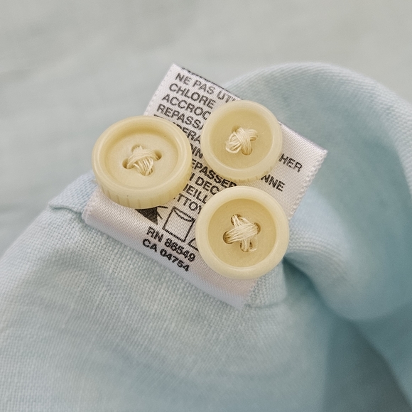 Tommy Bahama Mens Linen Shirt with long sleeves and collar XL Light Aqua - Picture 8 of 14